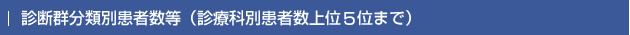 診断群分類別患者数等